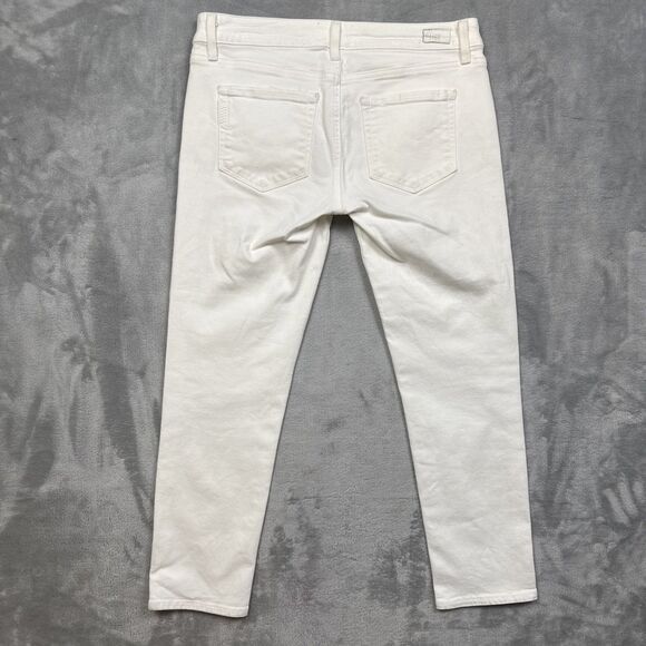 Paige Women’s 27 Jimmy Jimmy Crop White Jeans Stretch Cotton USA - Picture 7 of 7